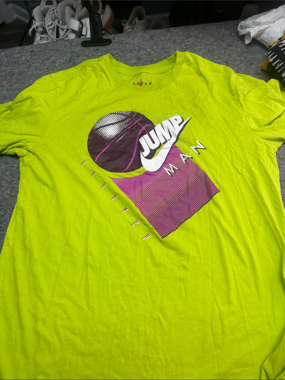Nike Neon Green Jumpman Graphic Short Sleeve Tee